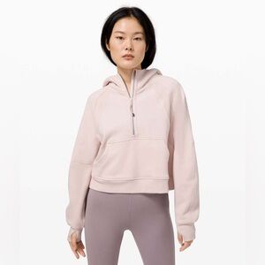 Lululemon Feather Pink Half-zip Scuba Hoodie Sweater size M/L